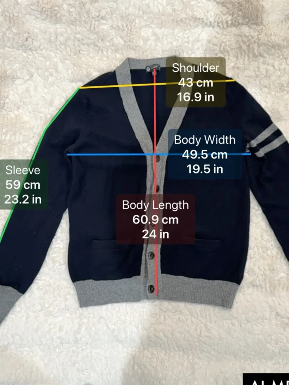 J. Crew Navy and Gray Lambswool Cardigan